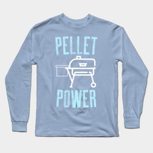 Pellet Power Smoker Design Jeans Blue White Long Sleeve T-Shirt